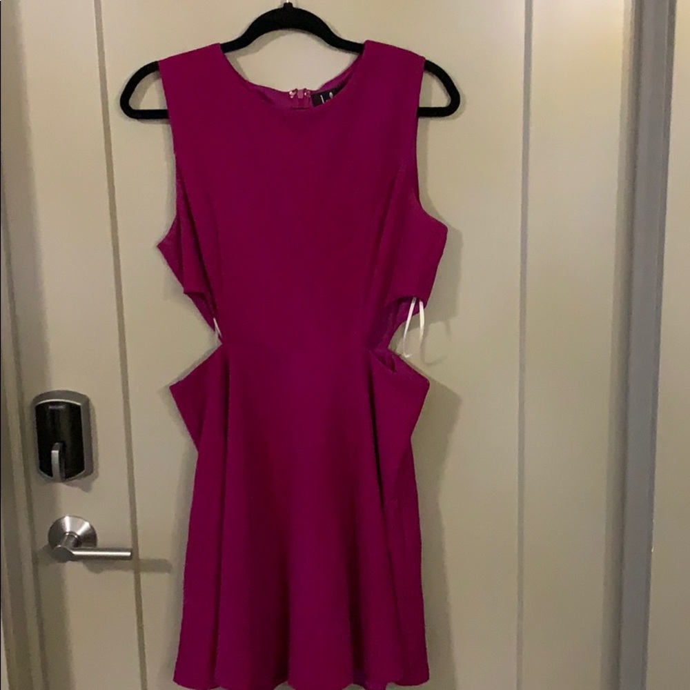 Lulus Magenta Dress with Side Cut Outs